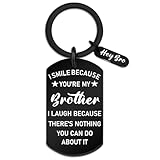 JOHKLJ Gifts For Brother Adult Brother Gifts From Sister Best Big Brothers Gift For Boy Cool Birthday Christmas Graduation Gift For Brothers From Girls Siblings Funny Keychain