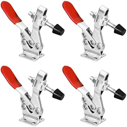POWERTEC 20326 Quick-Release Horizontal Toggle Clam 225D - 500 lb Holding Capacity w Rubber Pressure Tip, 4PK