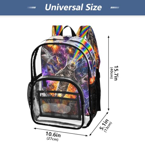 Jucciaco PVC Backpacks P2471_20260702063025988_2f3de8d9_0_gpt Girls Boys Large Clear Decor Transparent Backpack School See Through Bookbag Waterproof Fashion Activities Learning Work And Travel Bag - Image 4
