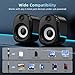 HPSWUW Computer Speakers for Desktop PC,Desktop Gaming Speakers,Small Computer Speakers USB Powered 3.5mm Aux Speaker for PC,Laptop,Tablet,Monitor,Phone, Black