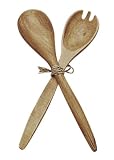 Pacific Merchants Acaciaware 12-Inch Acacia Wood Fork and Spoon Salad Serving Set