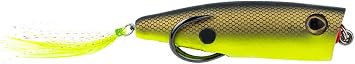 SNAG PROOF Zoo Pop Topwater Lure | Weedless Design for Bass Fishing | Chartreuse Shad, 3/8 oz.