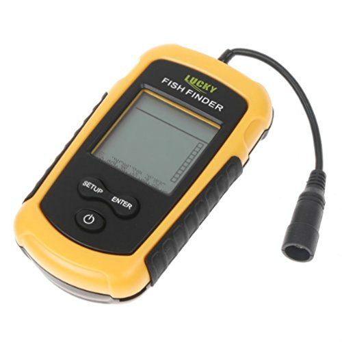 Generic Portable Fish Finder with Round Sonar Sensor LCD Display with LED Back-lighting