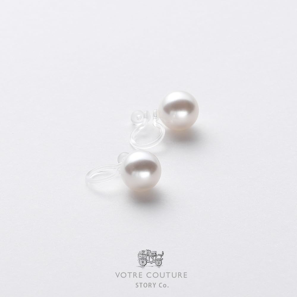 Pierced-look pearl clip-on earrings for Women | Crystal Pearl | Metal-free polycarbonate | Perfected in Japan | 10-Year Brand Warranty