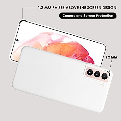 Image of LIRAMARK Liquid Silicone Soft Back Cover Case for Samsung Galaxy S21 (White)