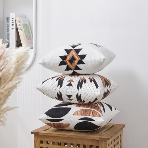 Housse de coussin aztèque pour rénover un canapé usé lot de 6 marron