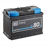 ECTIVE - AGM Semi Cycle Batterie SC80 12V 80Ah 760A - Starterbatterie & Versorgungsbatterie wartungsfrei - VRLA Start- & Aufbaubatterie für Autos, Boote, Van, Camper