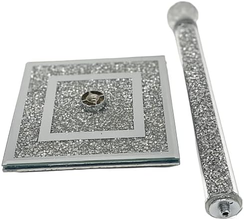 ONEBRAND Silver Crushed Diamond Crystal Filled Tissue Roll Holder - Kitchen Freestanding - Chrome Finish - Kitchen Roll Holder - Best Option to Gift.