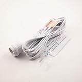 fantado Single Socket White Weatherproof Outdoor Pendant Light Lamp Cord, 15FT, by PaperLanternStore