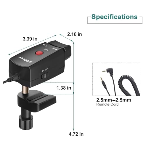 AODELAN Lanc Kamera Zoom Controller - Zoom kamery wideo i nagrywanie wideo pilot zdalnego sterowania z kablem jack 2,5 mm do kamery Sony 190P 150P 198P VX2000E Canon Panasonic