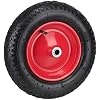 Roue Brouette Pneumatique 3.00-8 | Jante Acier 100kg | Valve Gonflage Noir Rouge