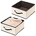 mDesign Boite de Rangement pour vêtements, Accessoires et cosmétiques (Lot de 2) – Rangement pour vêtement Robuste avec poignées – Panier en Tissu pour l'étagère ou l'armoire – Couleur crème/Marron