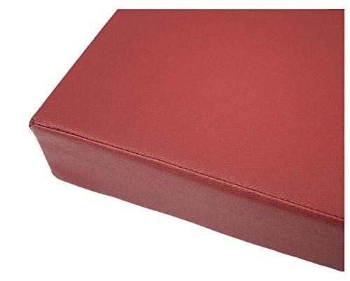 Coussin de banc d'extérieur épais de 5 cm en coton rouge