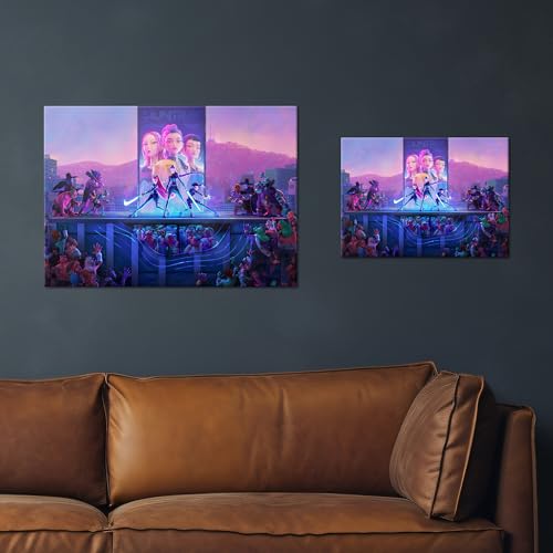 Displate Affiche Métal Kpop Demon Hunters (2025) - Neon City Battle horizontal - Huntrix Kpop - Cadeau de Collection - Décoration Murale Premium Cadeau Affiche de Film - 32 x 45 cm – vue 5