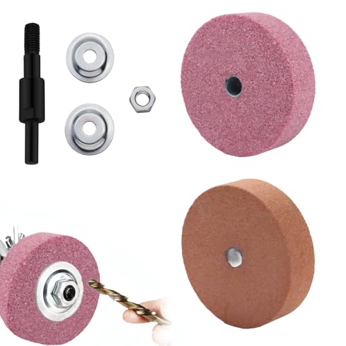 Esmeril 75 mm con diámetro de 10 y grano 80 2 unidades y barra adaptadora incluida para afilar y pulir