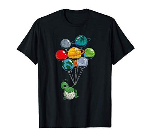 Planètes Ballons Espace Enlèvement UFO OVNI Extraterrestre T-Shirt
