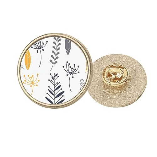 Broche ronde en métal doré avec fleur M au design raffiné