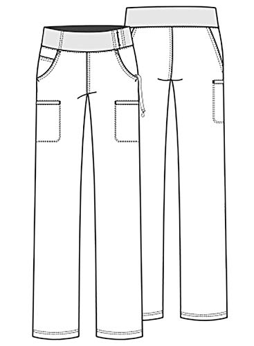 Cherokee Iflex Scrubs for Women, Calça de uniforme médico de malha inspirada em ioga CK002, Azul Car