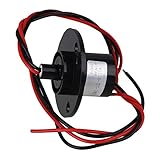BQLZR 43.9MM Black 2 Draehte 500RPM AC/DC 240V 10A Metall Platic Hattype Kapsel Schleifring fuer elektronische Geraete