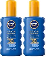 NIVEA SUN Protect & Moisture, Moisture Lock Sunscreen Spray SPF 30 200ml | UV Protection | Moisturises with Vitamin E | Hydrating Formula | 4-Hours Water Resistant | Easy Spray Application (Pack of 2)