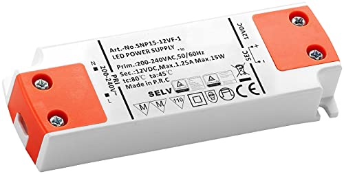 revolt LED-Transformator, 230V auf 12V, Gesamtlast bis 15 W, 103 x 35 x 16 mm