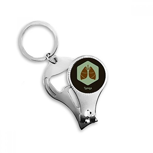Porte-clés poumon coupe-ongles décapsuleur accessoire métal