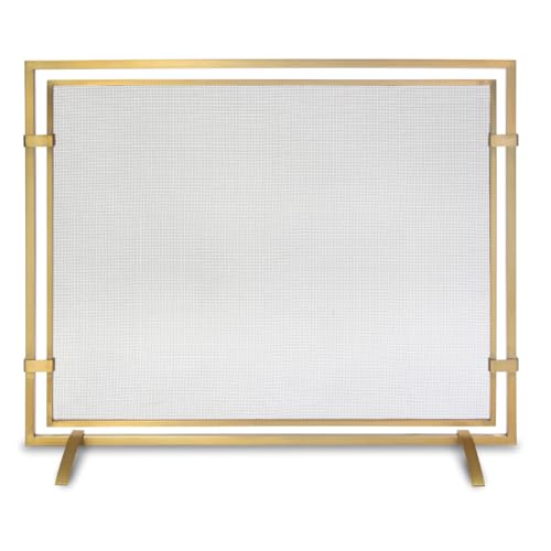 Sinclair Single Panel Fireplace Screen, Burnished Brass - 18323 by Pilgrim - Used condition - US$170.41