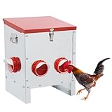 【Facile à remplir et à nettoyer】: Ce système d'alimentation automatique alimente les poules à tout moment, réduisant ainsi les déversements et les dégâts. La poignée sur le dessus permet d'ouvrir facilement le couvercle, ce qui facilite le remplissage rapide et permet de gagner du temps. La surface métallique lisse facilite le nettoyage.