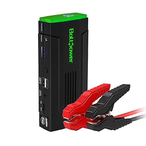 Bolt Power D28-Ultimate 500 Peak Amps 12V Car Jump Starter for Cars & Trucks [up to 5 Liter V4, V6, V8 Engines] and 13600mAh Portable Battery Pack Phone Charger