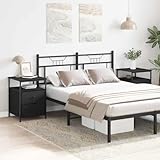 Teenpull Nachttisch mit Schubladen, 2er-Set, Schwarze Eiche, 44x45x60 cm, Stabiler Holzwerkstoff, Eisenrahmen, für Schlafzimmer, Gästezimmer