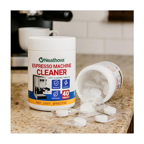 Neathova Coffee Machine Cleaning Tablets 40 Count–Universal Espresso & Coffee Maker Cleaner for Breville, Keurig, Jura, and Nespresso Machines–Deep Cleaning Formula– 3-Year Supply