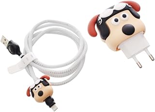 طقم واقي كابل وشاحن سيليكون من جي باور، غطاء واقي مرن ضد التشابك، تصميم شخصية كرتونية ثلاثية الأبعاد، مناسب لجميع الشواحن، مجموعة من 4 قطع - متعدد الألوان (بي)