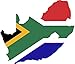 Map with flag inside south africa 4x4.5 sticker decal die cut vinyl - Made and Shipped in USA