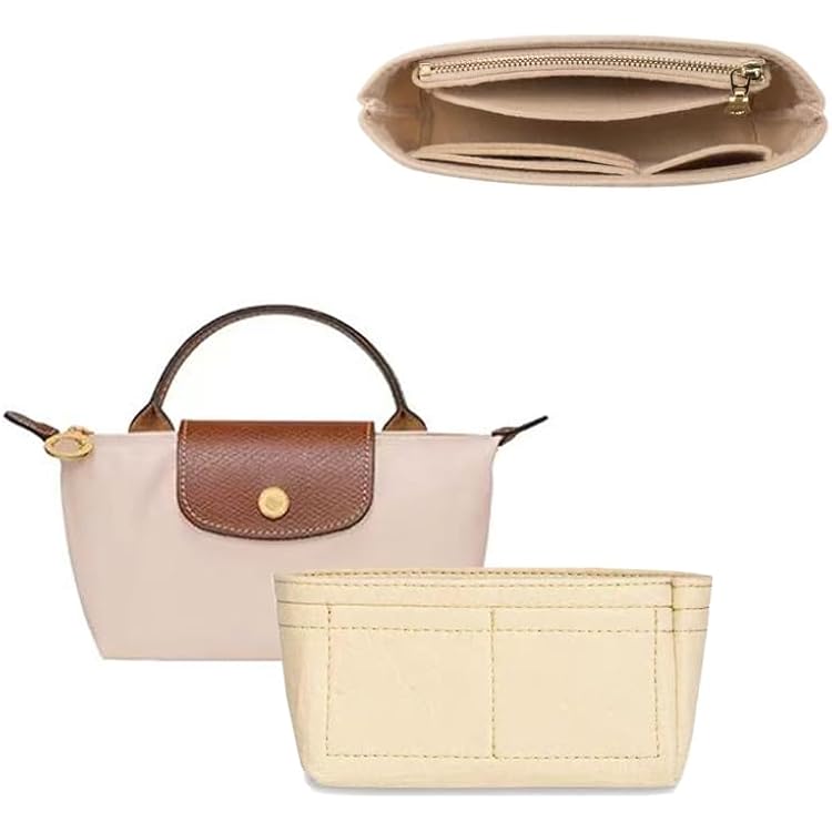 Bag Organizer Insert for longchamp le pliage tote bag organizer Handbags backpack organizer insert beige-XS