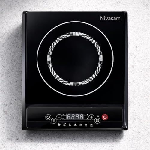 Image of 1600W 2.0 Induction Cooktop with 4-Digit LED Display | Double Ring Coil Heating | Microcrystalline Glass Top | 240 Min Timer | 6 Cooking Modes | 7 Power Levels | Auto Cut-Off Safety | 1 Year Warranty