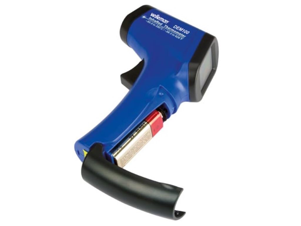 Velleman Berührungsloses IR-Thermometer mit Laser, -50 °C bis +330 °C, LCD-Display mit Hintergrundbeleuchtung, schnell und präzise