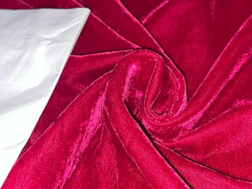 Tissu velours rose pastèque haut de gamme de 111,8 cm pour haute couture et ameublement chic