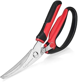 Heavy Duty Kitchen Scissors | Stainless Steel Spring Loaded Professional Grade Chicken Shears