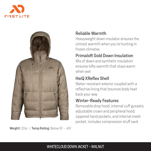 First Lite Men's Whitecloud Down Jacket - Warm Packable Hunting Puffy Coat2