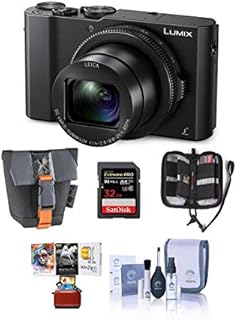 Panasonic Lumix DMC-LX10 4K Digital Point and Shoot Camera, 20.1 Megapixel 1-inch Sensor Bundle with Camera Bag, 32GB SD Card, SD Card Case, Mac Software Kit, Cleaning Kit