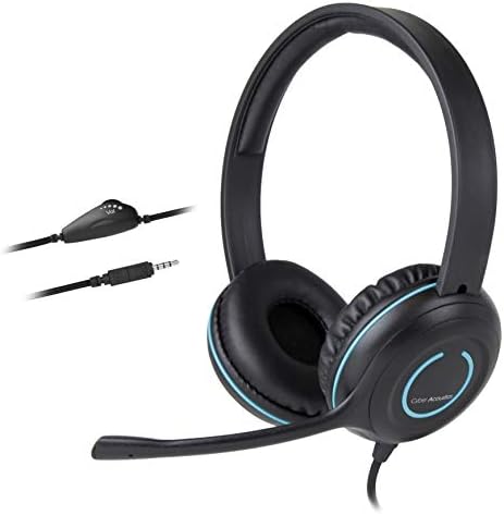 (20 Pack) Cyber Acoustics 3.5mm Stereo Headset with Headphones and Noise Cancelling Microphone for PCs, Tablets, and Cell Phones in The Classroom or Home (AC-5002) …