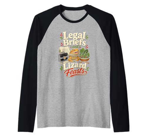 Funny Paralegal Bearded Dragon Legal Raglan Baseball Tee
