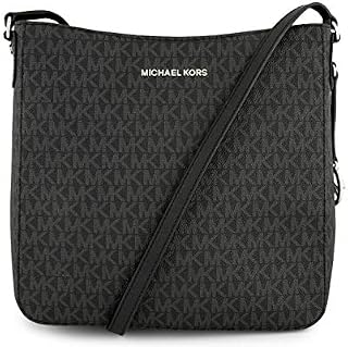 Michael Kors Jet Set Large Messenger Bag Crossbody Black MK Signature
