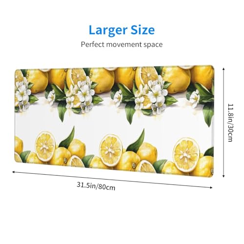 Tapis de souris fleur blanche citron pour embellir votre sous-main de bureau