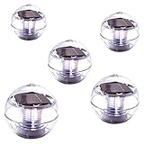 Nexos Trading 5er Set Solar Schwimmkugel 2 LED weiß Solarlampe Kugel 11 x 11 x 11,5 cm...