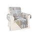 Home Tresor Copripoltrona 1 Posto| Double Face: Fronte Fantasia Cuori Retro Tinta Unita Nuance Beige| Elastico per Fissaggio | Protezione da Animali Domestici
