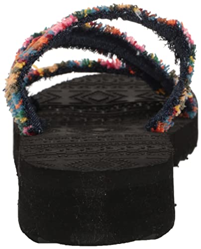 Muk Luks Women's Wave Riptide Sandals, Multi Stripe, 8 #TOP2