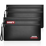 6400℉ Fireproof Money Bags 2 Pack with Hidden Dual Zipper, 11x7.5 Inch Fireproof Cash Wallet with 12 Layers Heat Insulated, Fire Safe Pouch with Valuables for Passports, Jewellery, Bill etc.