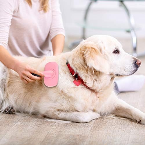 Makerfire Slicker Brush Large,360 Degree Rotation Flexible Slicker Brush for Long Haired Dog, Pet Dog Cat Slicker Brush, Pet Teezer Brush (Large, Pink)