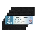 Fresh Headquarters 6-Pack Activated Carbon Cat Litter Box Filter Replacement for Nature's Miracle Oval Box...